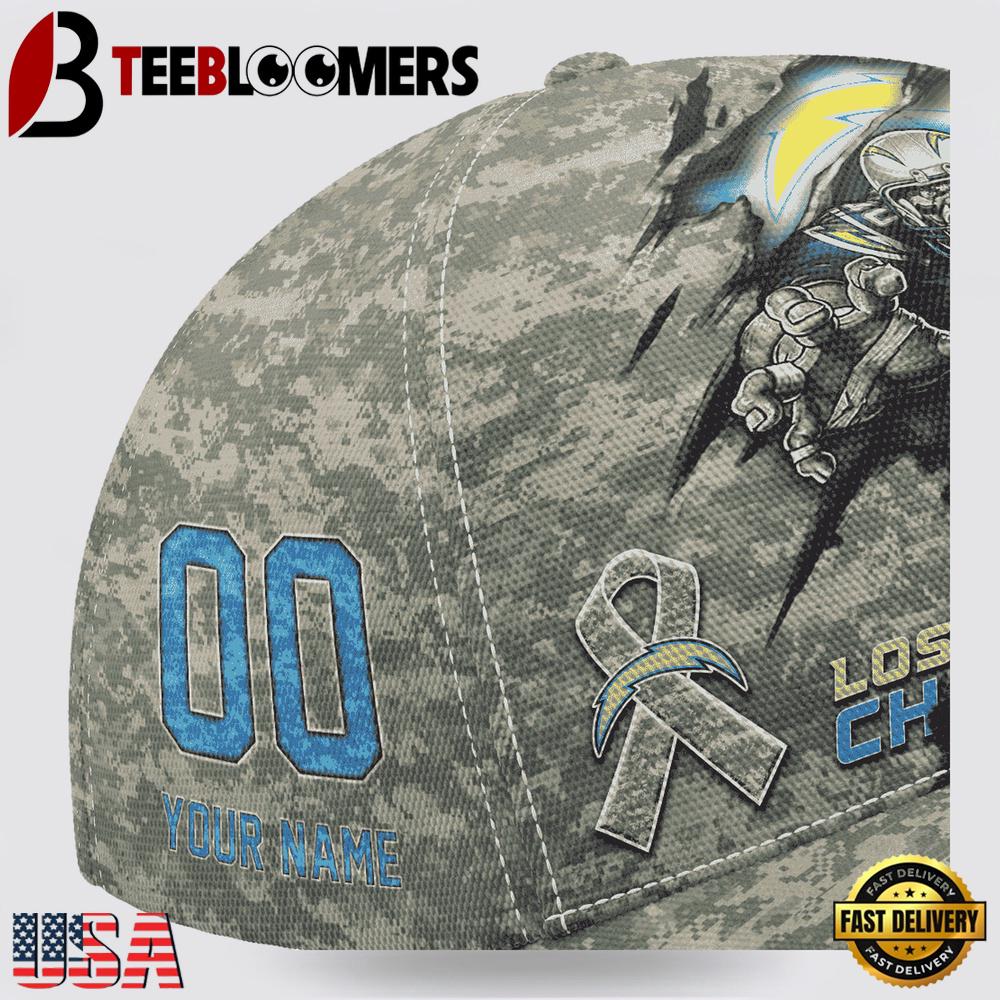 Custom Name And Number NFL Chargers Camo Mascot Classic Baseball Cap For Men Women 2025 Custom Name And Number NFL Chargers Camo Mascot Classic Baseball Cap For Men Women 2025