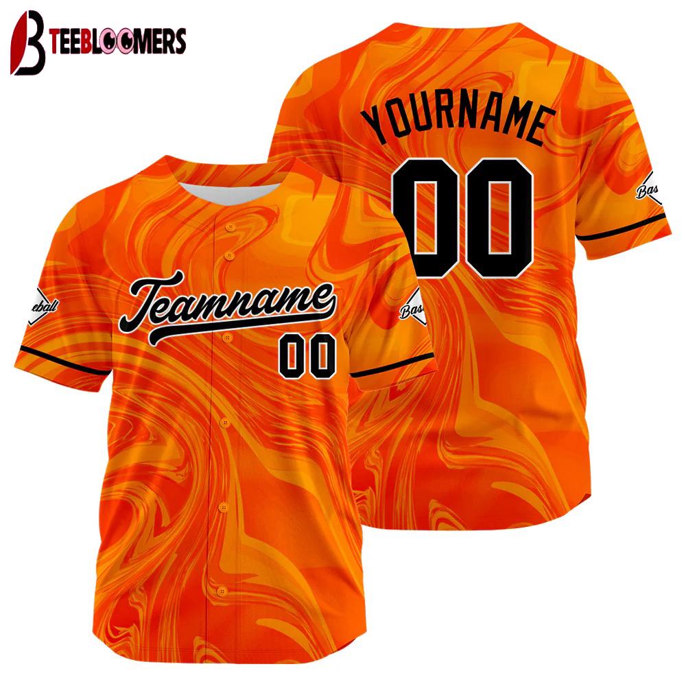 Custom Name And Number orange Color Baseball Jersey Shirts