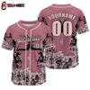 Custom Name And Number Pink Baseball Jersey Shirts