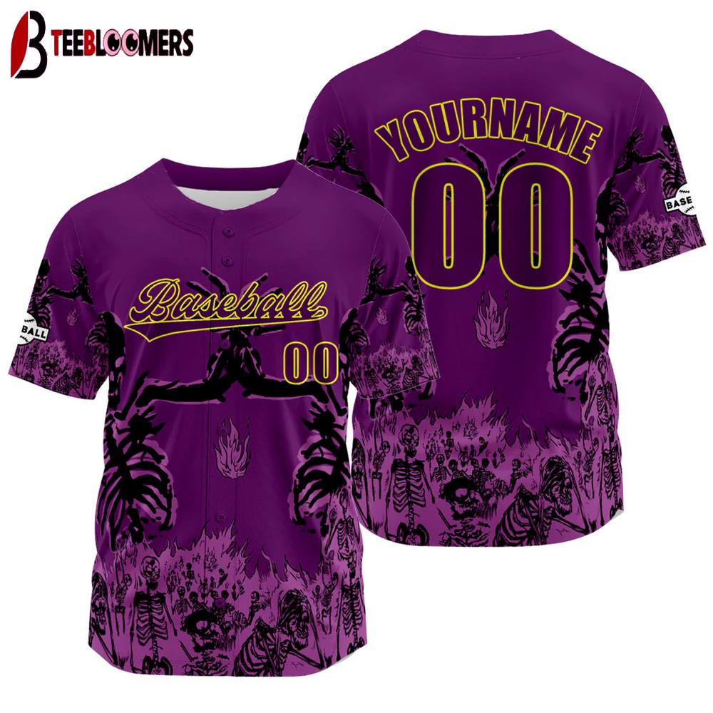 Custom Name And Number Purple Baseball Jersey Shirts