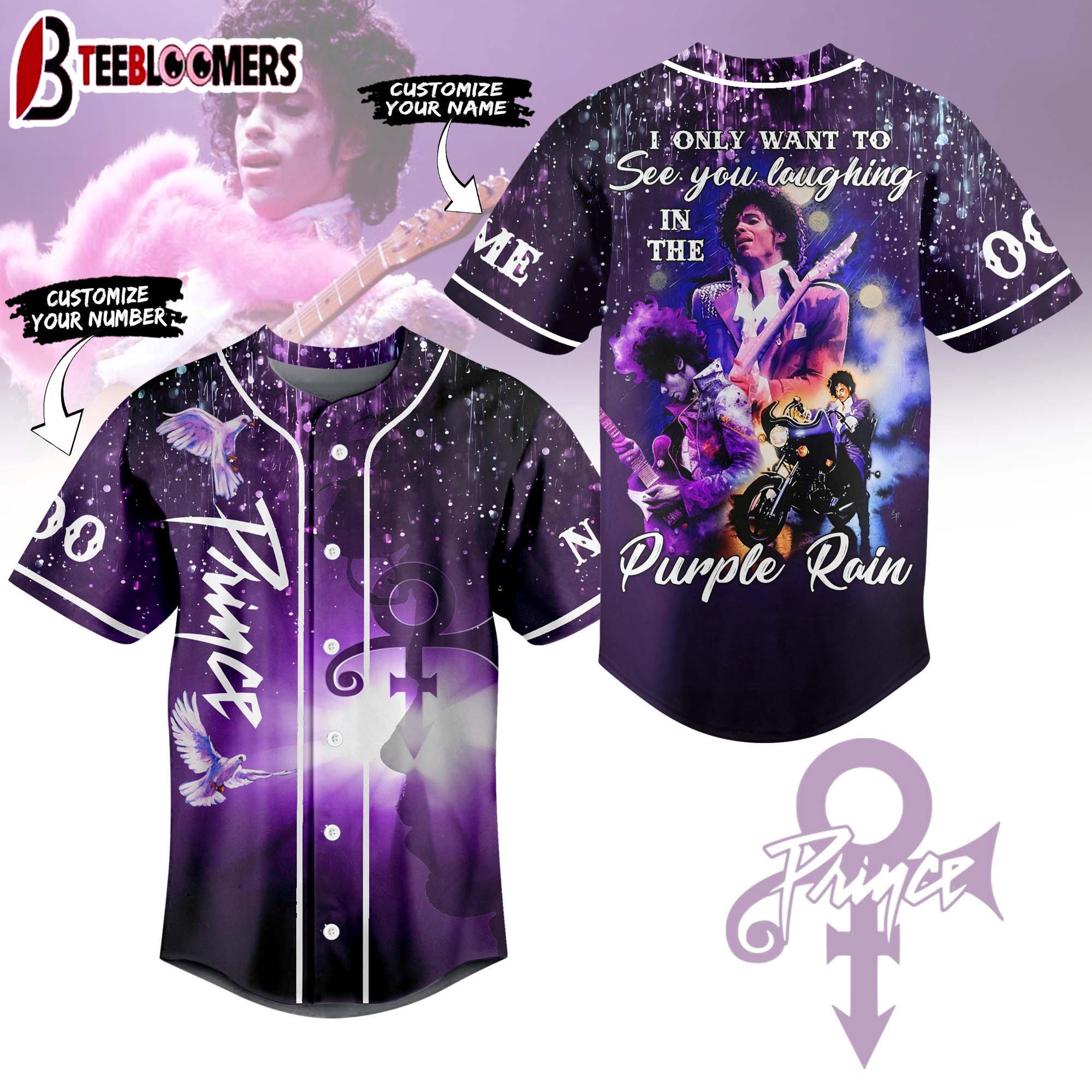 Custom Name And Number Purple Rain Prince Music Baseball Jersey Shirt For Fans Custom Name And Number Purple Rain Prince Music Baseball Jersey Shirt For Fans