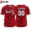 Custom Name And Number Red Camo Baseball Jersey Shirts