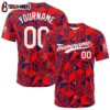Custom Name And Number Red Pattern Baseball Jersey Shirts