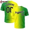 Custom Name And Number Yellow-Green Baseball Jersey Shirts