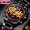 Custom Name Atlanta Falcons NFL 3D Men Black Stainless Steel Watch Gift For Fans