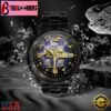 Custom Name Baltimore Ravens NFL 3D Men Black Stainless Steel Watch Gift For Fans