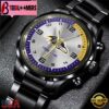 Custom Name Baltimore Ravens NFL Black Stainless Steel Watch Gift For Fans And Dad