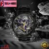 Custom Name Baltimore Ravens NFL Men Black Stainless Steel Watch Gift For Fans