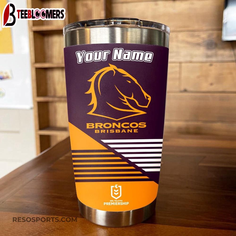 Custom Name Brisbane Broncos NRL Tumbler Gift For Fans