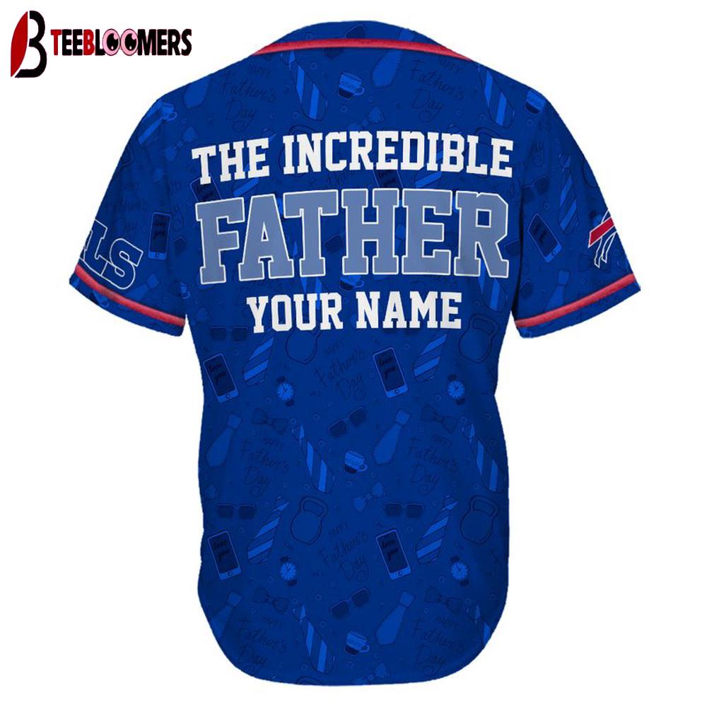 Custom Name Buffalo Bills The Increadible Father's Day Baseball Jersey Custom Name Buffalo Bills The Increadible Father's Day Baseball Jersey