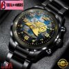 Custom Name Carolina Panthers NFL 3D Men Black Stainless Steel Watch Gift For Fans