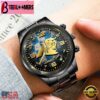 Custom Name Carolina Panthers NFL 3D Men Black Stainless Steel Watch Gift For Fans