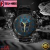 Custom Name Carolina Panthers NFL Men Black Stainless Steel Watch Gift For Fans