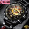 Custom Name Chicago Bears NFL 3D Men Black Stainless Steel Watch Gift For Fans