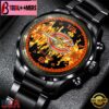 Custom Name Chicago Bears NFL 3D Men Black Stainless Steel Watch Gift For Fans