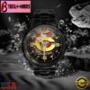 Custom Name Chicago Bears NFL 3D Men Black Stainless Steel Watch Gift For Fans