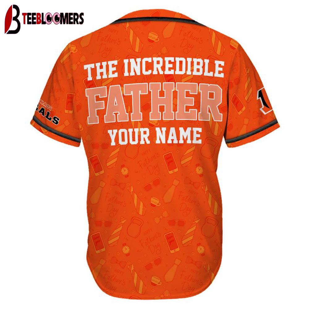 Custom Name Cincinnati Bengals The Increadible Father's Day Baseball Jersey Custom Name Cincinnati Bengals The Increadible Father's Day Baseball Jersey