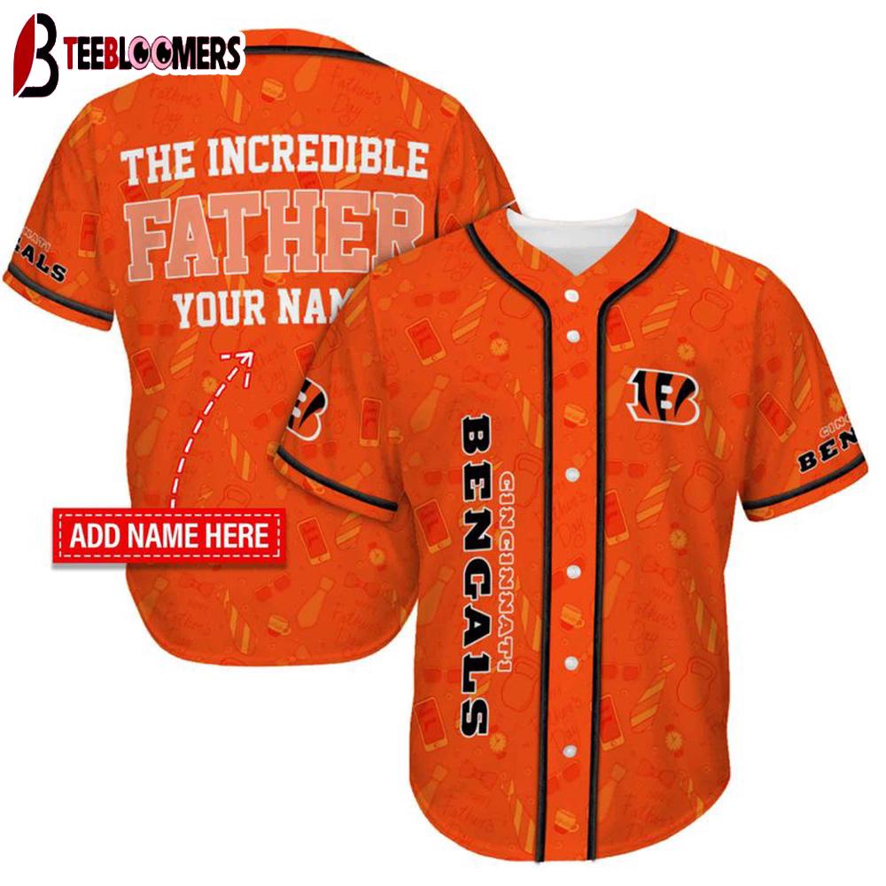 Custom Name Cincinnati Bengals The Increadible Father's Day Baseball Jersey Custom Name Cincinnati Bengals The Increadible Father's Day Baseball Jersey