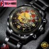 Custom Name Cleveland Browns NFL 3D Men Black Stainless Steel Watch Gift For Fans For Father