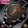 Custom Name Cleveland Browns NFL Men Black Stainless Steel Watch Gift For Fans