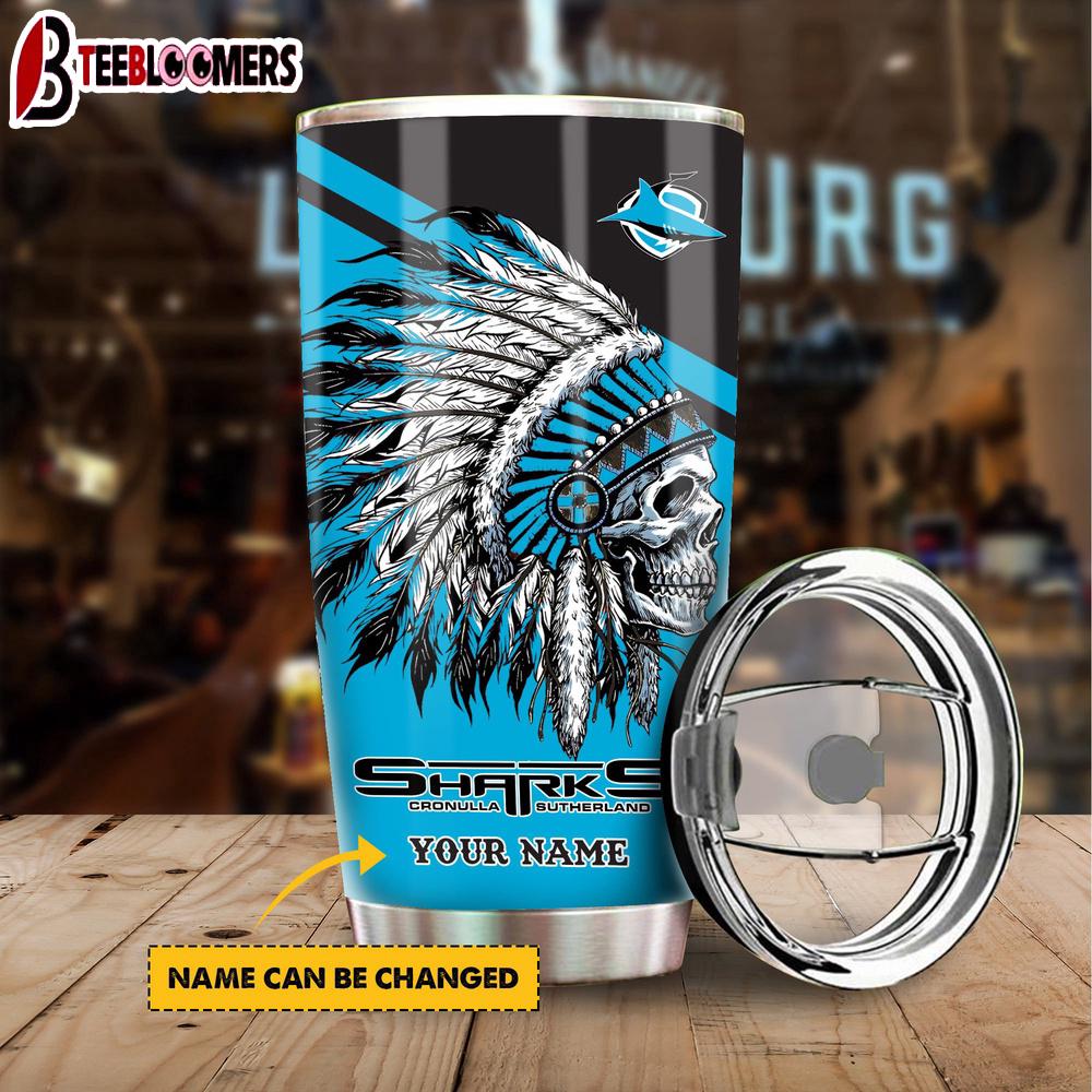 Custom Name Cronulla-Sutherland Sharks NRL Native Australian Tumbler Gift For Fans