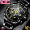 Custom Name Dallas Cowboys NFL 3D Men Black Stainless Steel Watch Gift For Fans