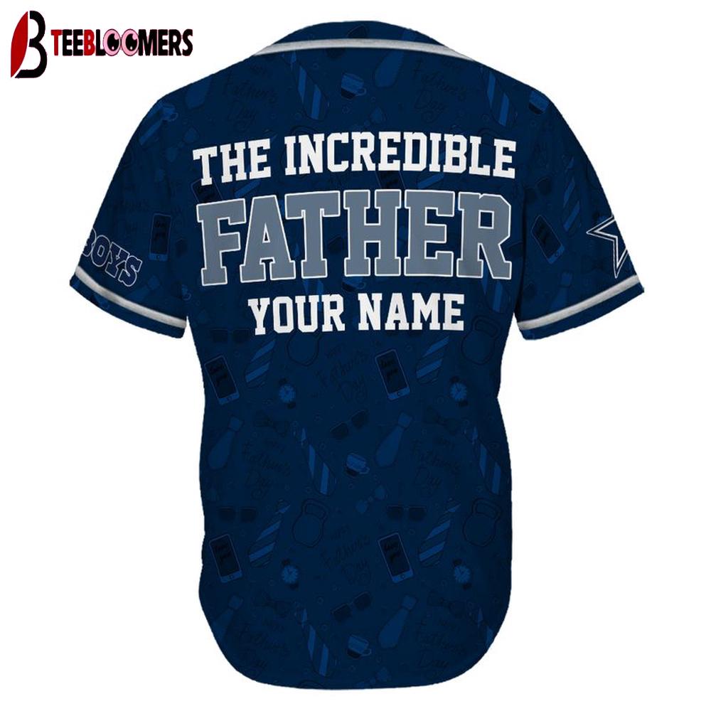 Custom Name Dallas Cowboys The Increadible Father's Day Baseball Jersey Custom Name Dallas Cowboys The Increadible Father's Day Baseball Jersey