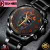 Custom Name Denver Broncos NFL Men Black Stainless Steel Watch Gift For Fans