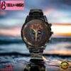 Custom Name Denver Broncos NFL Men Black Stainless Steel Watch Gift For Fans