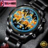 Custom Name Detroit Lions NFL 3D Men Black Stainless Steel Watch Gift For Fans
