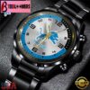 Custom Name Detroit Lions NFL Black Stainless Steel Watch Gifts For Fans