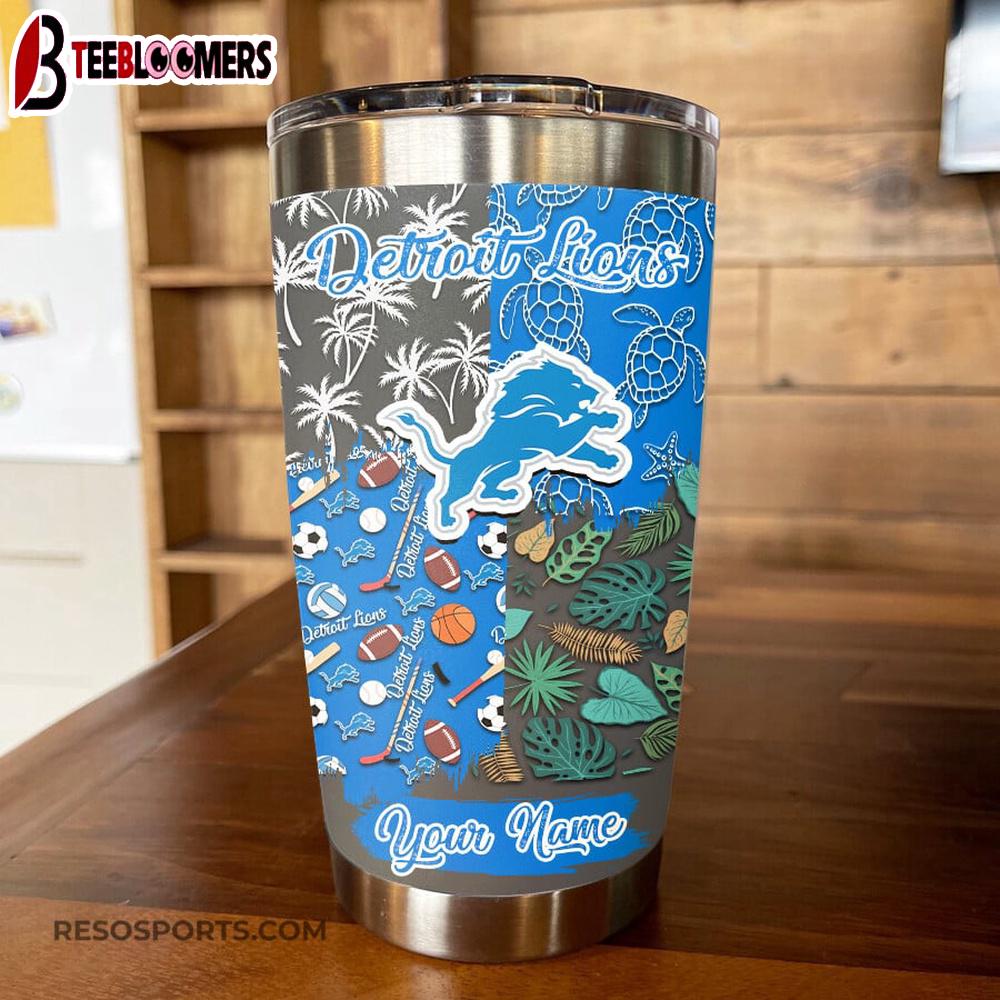 Custom Name Detroit Lions NFL Tumbler Gift For Fans