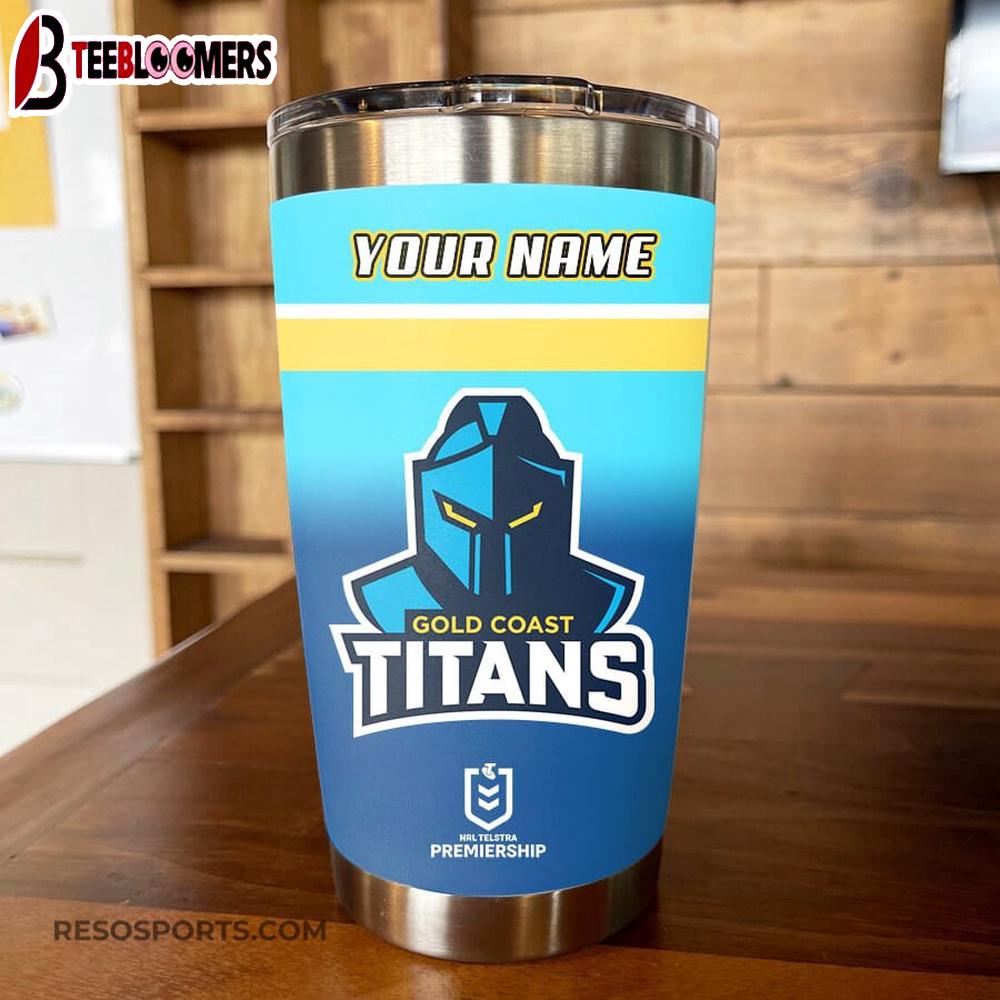 Custom Name Gold Coast Titans NRL Tumbler Gift For Fans