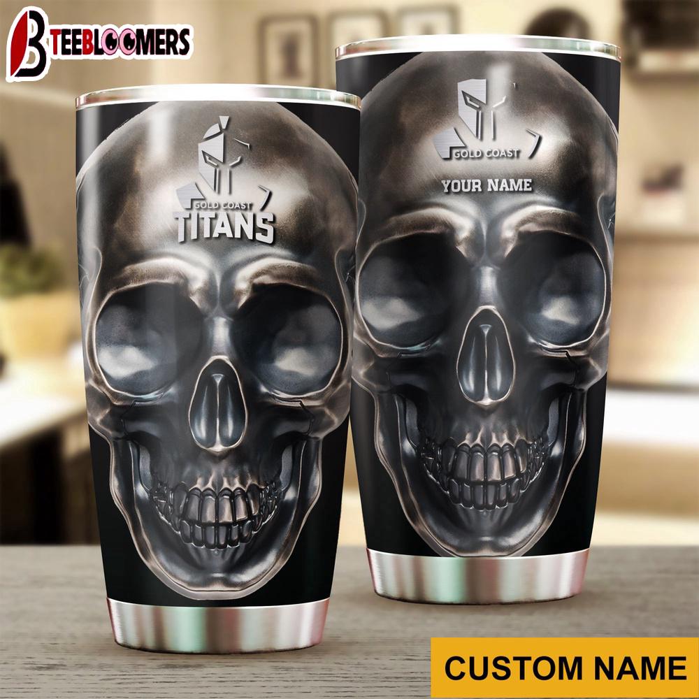 Custom Name Gold Coast Titans Tumbler For NRL Team Tumbler Gift For Fans