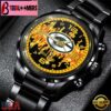 Custom Name Green Bay Packers NFL 3D Men Black Stainless Steel Watch Gift For Fans