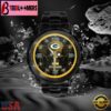 Custom Name Green Bay Packers NFL 3D Men Black Stainless Steel Watch Gift For Fans