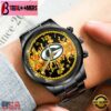 Custom Name Green Bay Packers NFL 3D Men Black Stainless Steel Watch Gift For Fans