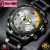 Custom Name Green Bay Packers NFL Black Stainless Steel Watch Gifts For Fans