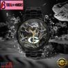 Custom Name Green Bay Packers NFL Men Black Stainless Steel Watch Gift For Fans