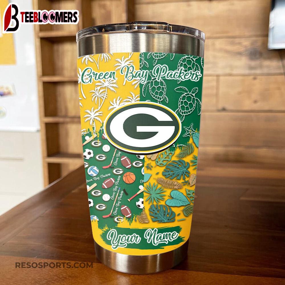 Custom Name Green Bay Packers NFL Tumbler Gift For Fans