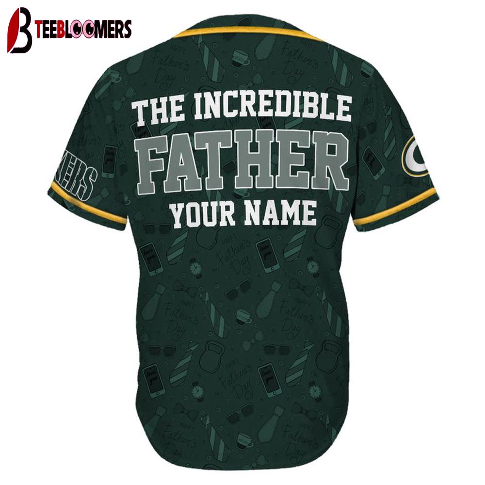 Custom Name Green Bay Packers The Increadible Father's Day Baseball Jersey Custom Name Green Bay Packers The Increadible Father's Day Baseball Jersey