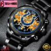 Custom Name Indianapolis Colts NFL 3D Men Black Stainless Steel Watch Gift For Fans