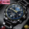 Custom Name Indianapolis Colts NFL 3D Men Black Stainless Steel Watch Gift For Fans