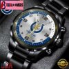 Custom Name Indianapolis Colts NFL Black Stainless Steel Watch Gifts For Fans