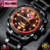 Custom Name Kansas City Chiefs NFL 3D Men Black Stainless Steel Watch Gift For Fans