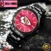 Custom Name Kansas City Chiefs NFL Black Stainless Steel Watch Gifts For Fans