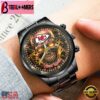 Custom Name Kansas City Chiefs NFL Men Black Stainless Steel Watch Gift For Fans