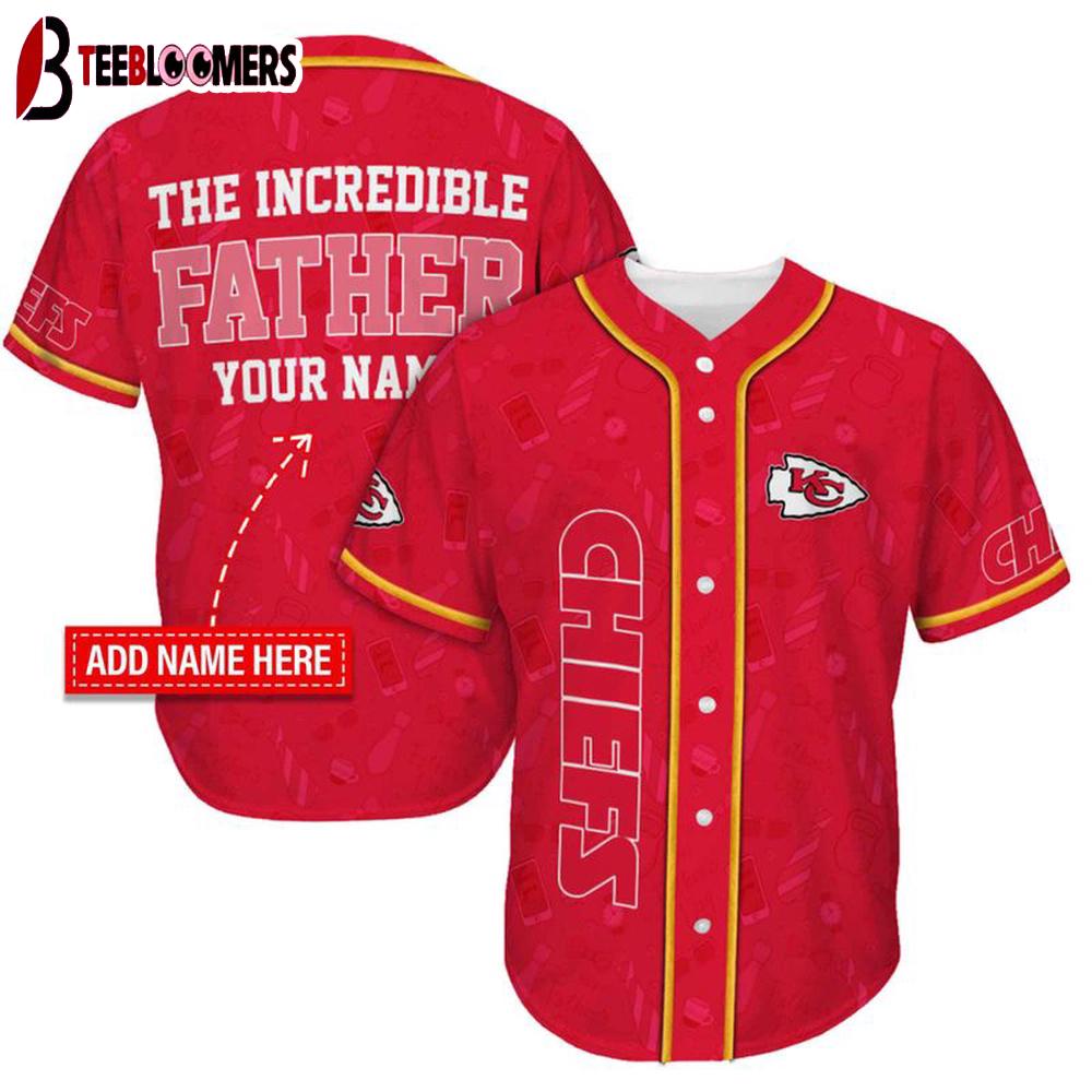 Custom Name Kansas City Chiefs The Increadible Father's Day Baseball Jersey Custom Name Kansas City Chiefs The Increadible Father's Day Baseball Jersey