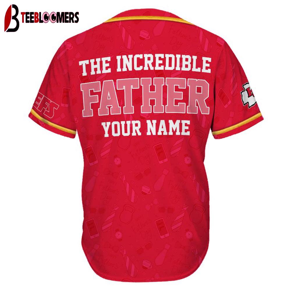 Custom Name Kansas City Chiefs The Increadible Father's Day Baseball Jersey Custom Name Kansas City Chiefs The Increadible Father's Day Baseball Jersey