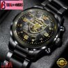 Custom Name Las Vegas Raiders NFL 3D Men Black Stainless Steel Watch Gift For Fans